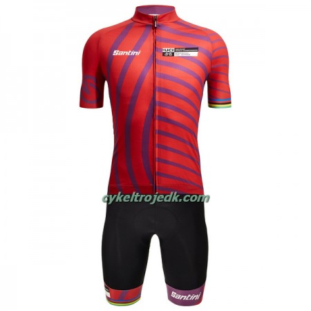 Cykeltøj + Cykelshorts 2022 UCI World Champion Wollongong Flerfarvet Rød